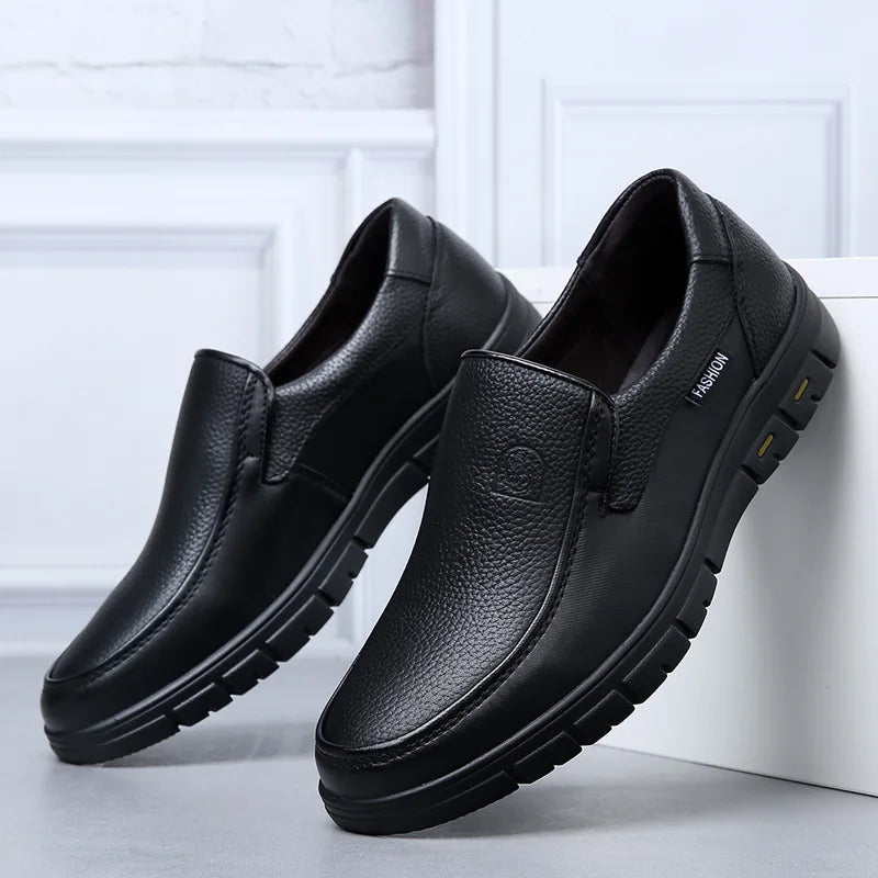 New Genuine Leather Handmade Shoes Casual Shoes For Men Flat Platform Walking Shoe Outdoor Footwear Loafers Breathable Sneakers