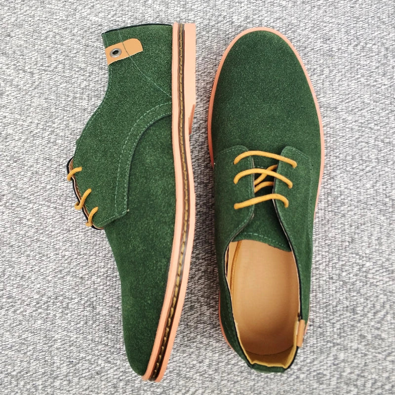 2024 Spring Suede Leather Men Shoes Oxford Casual Shoes Classic Sneakers Comfortable Footwear Dress Shoes Large Size Flats